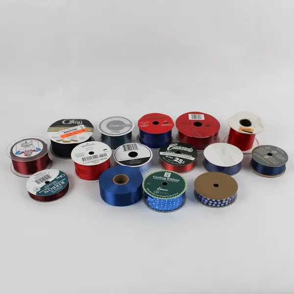 Lot of 15 New Ribbon Rolls Red and Blue DIY Crafting