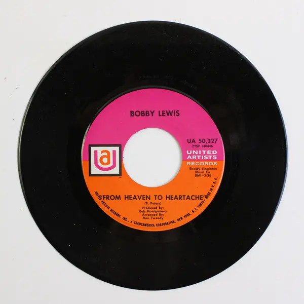 Bobby Lewis Only For Me; From Heaven to Heartache - Vinyl Record 45 RPM 7"
