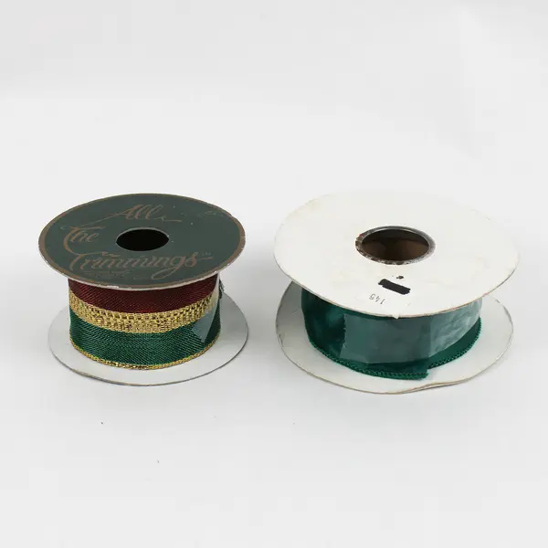 Lot of 13 Fabric Ribbon Rolls Christmas Holiday Decor Gift Wrapping