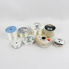 Lot of 8 Fabric Ribbon Rolls White and Off-White Decor Gift Wrapping