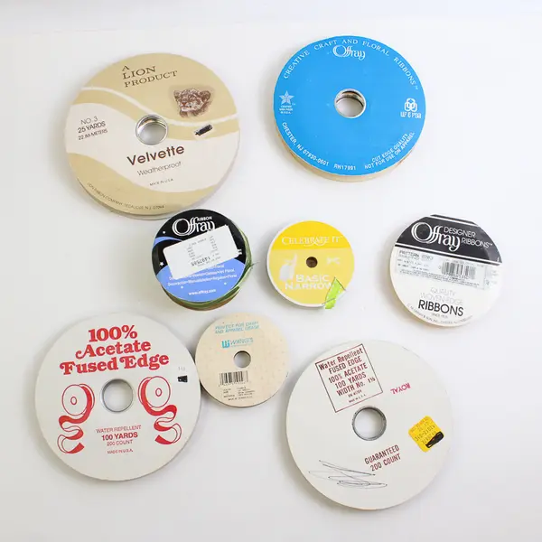 Lot of 23 Fabric Ribbon Rolls Varied Colors Decor Gift Wrapping