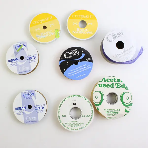 Lot of 23 Fabric Ribbon Rolls Varied Colors Decor Gift Wrapping