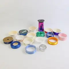 Lot of 18 Gift Ribbon Rolls Varied Colors and Materials