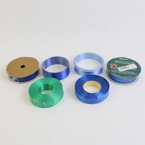 Lot of 18 Gift Ribbon Rolls Varied Colors and Materials