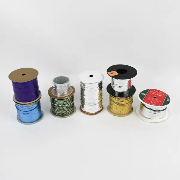 Lot of 8 Sparkly Shiny Gift Ribbon Rolls Varied Colors