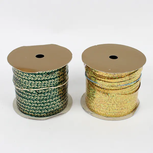 Lot of 8 Sparkly Shiny Gift Ribbon Rolls Varied Colors