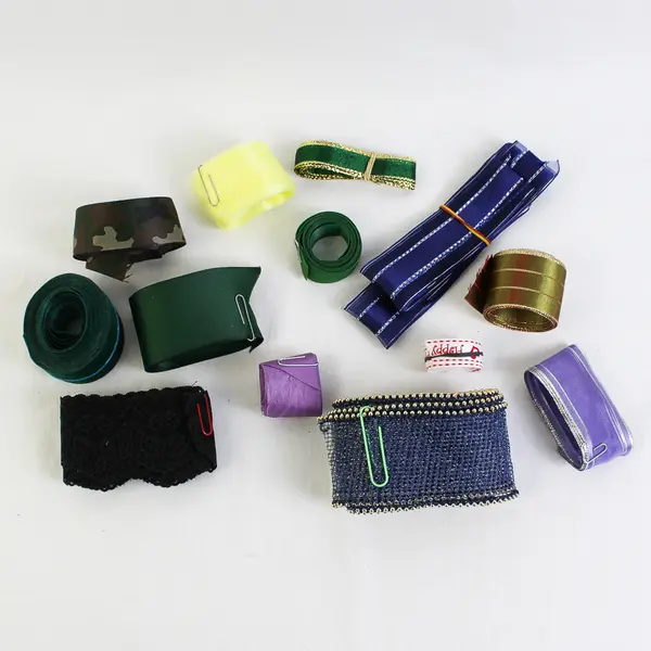 1 lb Lot Gift Ribbon Scraps Varied Colors and Materials