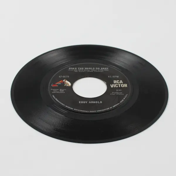 Eddy Arnold 45 Record RCA Victor Records Make the World Go Away / The Easy Way