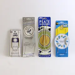 Lot 4 Wire Plate Hangers Assorted Sizes White Holders Plate Sizes 8.5 In Plates