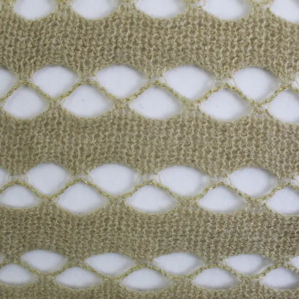 Women's Beige and Gold Metallic Open Knit Fringed Poncho One Size