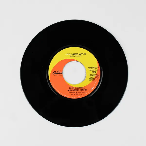 Glen Campbell Little Green Apples/Let It Be Me Record 7" Vinyl 45rpm Record