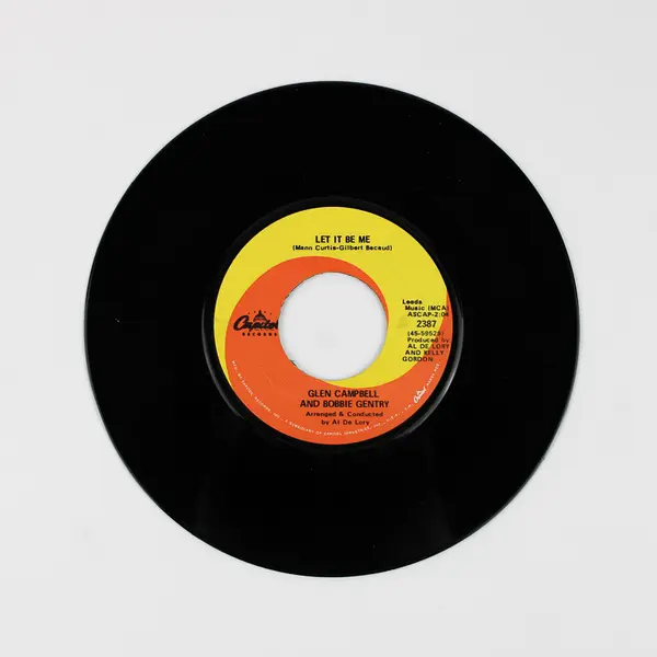 Glen Campbell Little Green Apples/Let It Be Me Record 7" Vinyl 45rpm Record