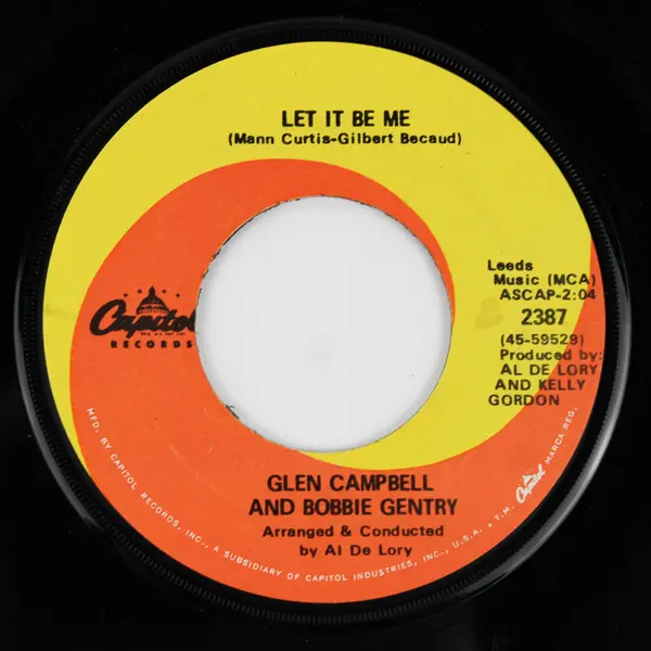 Glen Campbell Little Green Apples/Let It Be Me Record 7" Vinyl 45rpm Record