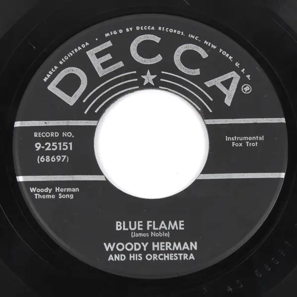 Old 45 RPM Record Decca 9-25151 Woody Herman Blue Flame / Misirlou
