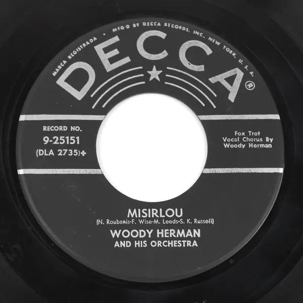 Old 45 RPM Record Decca 9-25151 Woody Herman Blue Flame / Misirlou