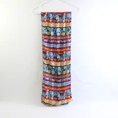 Red Yellow and Blue Floral Print Sheer Scarf 10" x 60"
