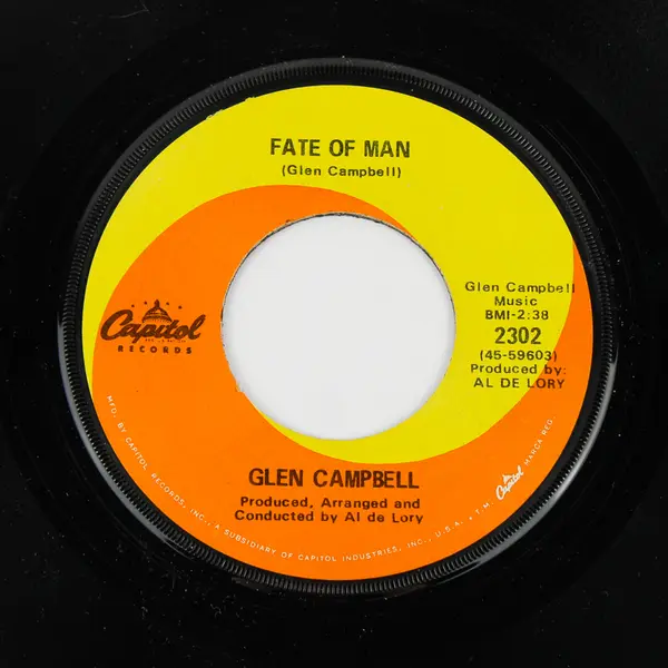 Glen Campbell Fate of Man/Wichita Lineman Capitol Records 7" Vinyl 45rpm Record