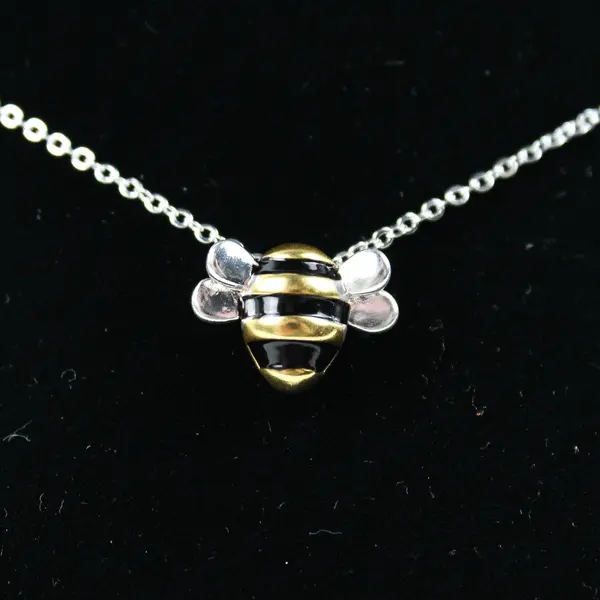 Project Honey Bees Sterling Silver Pendant Necklace 20"