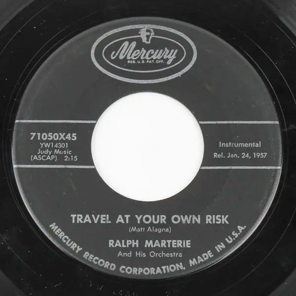 Ralph Marterie Tricky / Travel At Your Own Risk Record 45 RPM Vinyl