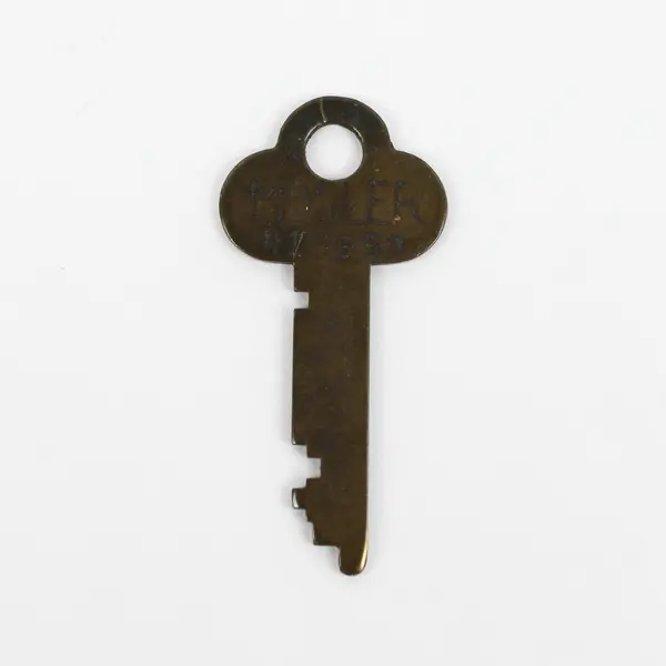 Vintage Mosler 747 N15652 Flat Safe Deposit Box Key Brass