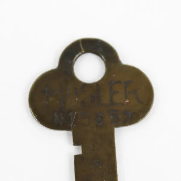 Vintage Mosler 747 N15652 Flat Safe Deposit Box Key Brass