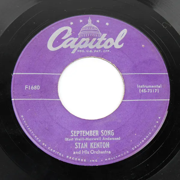Stan Kenton 45 RPM Laura / September Song Capitol Records
