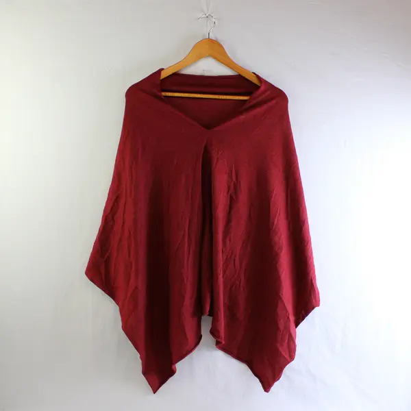 Kerisma Women's Solid Red Knit Poncho One Size