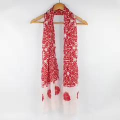 Pistil Women's Red and White Floral Print Sheer Scarf 20" x 74"