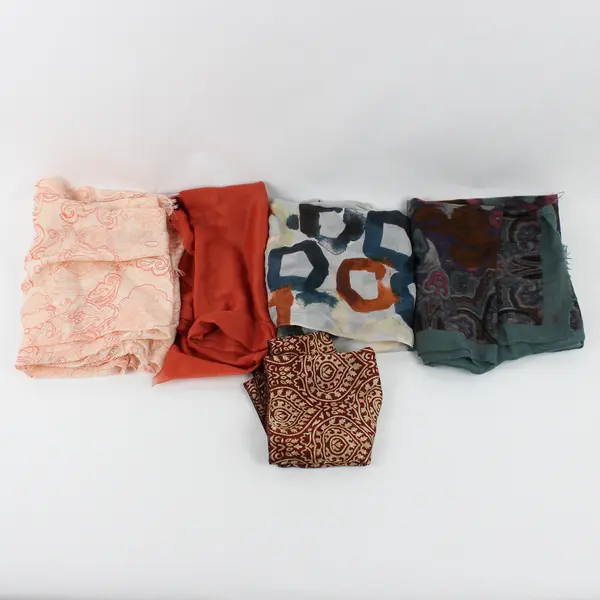 Lot of 5 Women's Boho Scarves Varied Colors Costume Outfit Accessories FLAWED