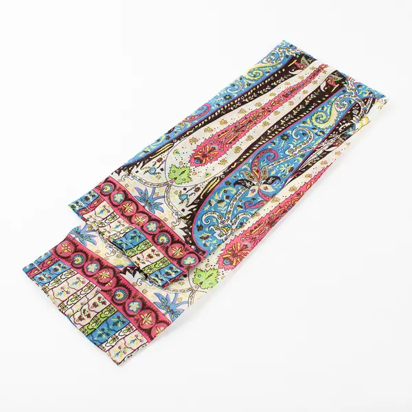 Women's Multicolor Paisley Pattern Sheer Skinny Scarf  4-3/4" x  55"