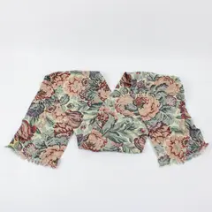 Women's Pink and Green Floral Pattern Skinny Scarf 6" x 50"