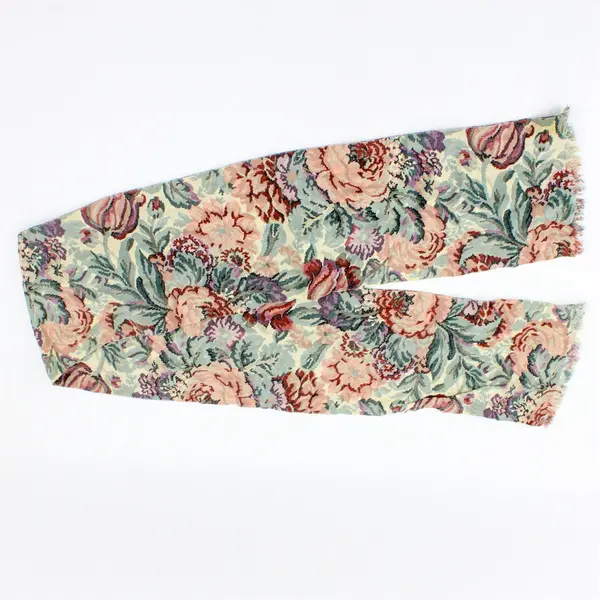 Women's Pink and Green Floral Pattern Skinny Scarf 6" x 50"