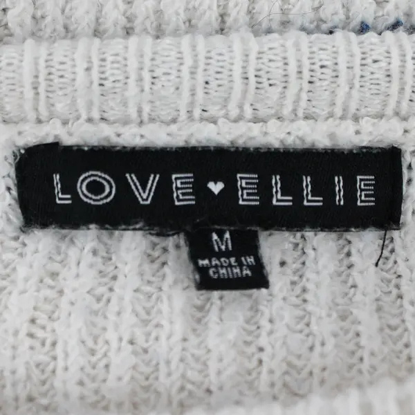 Love Ellie White and Blue Striped Long-Sleeved Knit Sweater Women's Medium