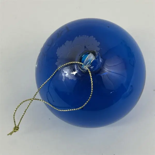 Galactic Fun Time Line Twin Rocks Cobalt Blue Glass Christmas Ornament