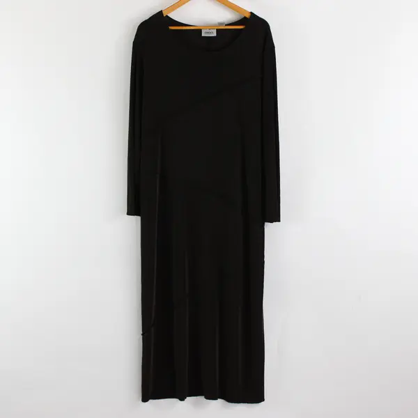 Chico's Dark Brown Semi-Sheer Long-Sleeved Maxi Dress Women's Size 2