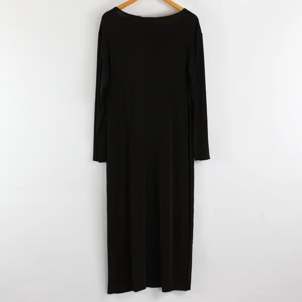 Chico's Dark Brown Semi-Sheer Long-Sleeved Maxi Dress Women's Size 2