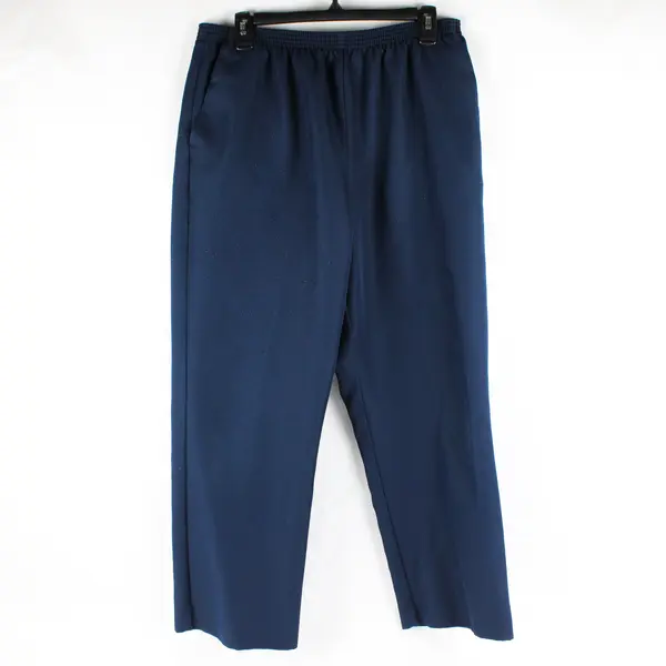 Alfred Dunner Navy Blue Tapered Leg Pull-On Pants Women's Size 14