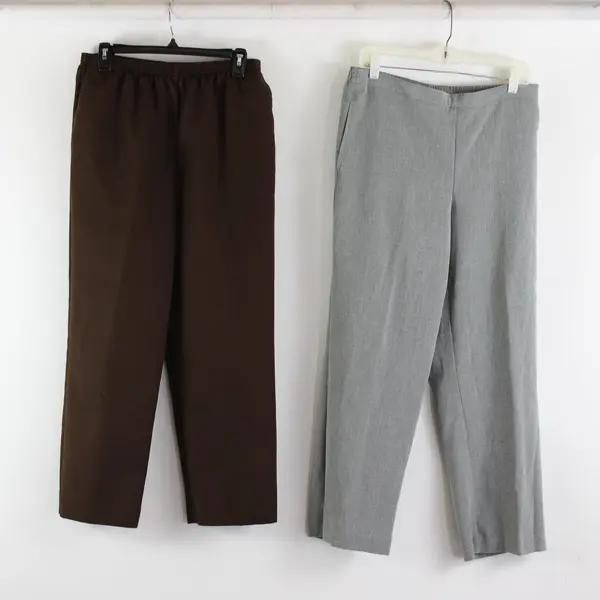 Lot of 2 Alfred Dunner Tapered Leg Pull-On Pants Women's Size 14 FLAWED