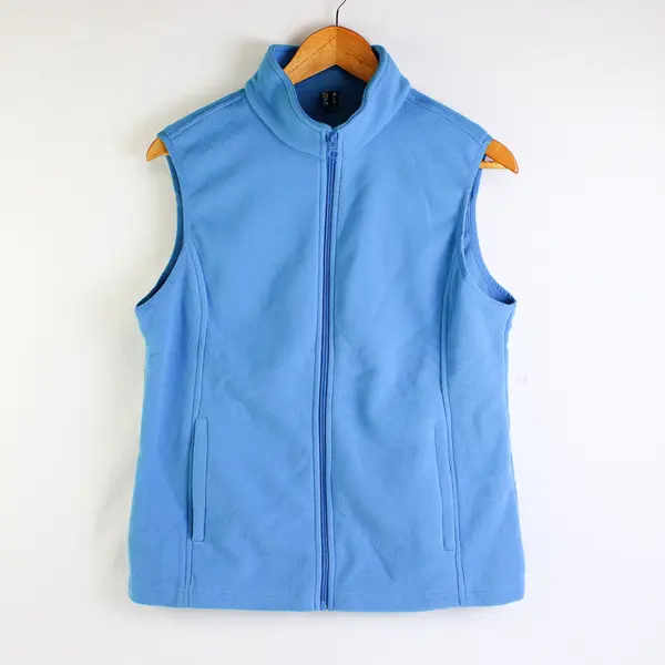 Women's Blue Full-Zip Fleece Track Vest Size Medium