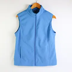 Women's Blue Full-Zip Fleece Track Vest Size Medium