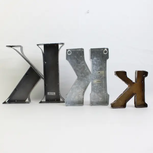Lot of 3 Metal Letter K Free-Standing Table Decorations 4"-7"-8"