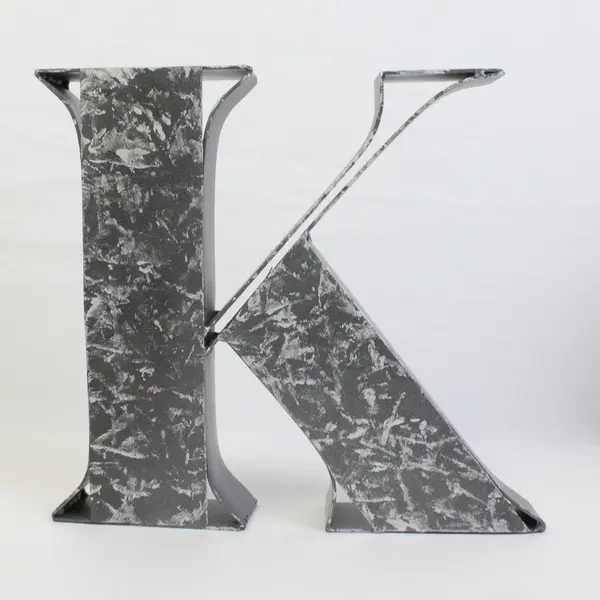 Lot of 3 Metal Letter K Free-Standing Table Decorations 4"-7"-8"