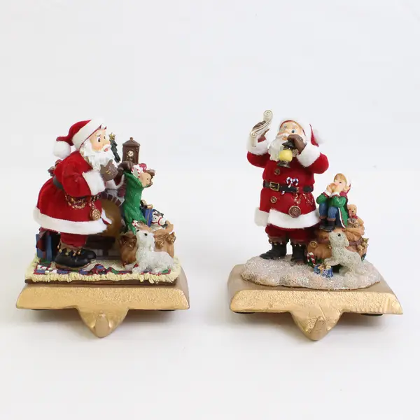 Set of 2 Santa Claus Christmas Stocking Hangers