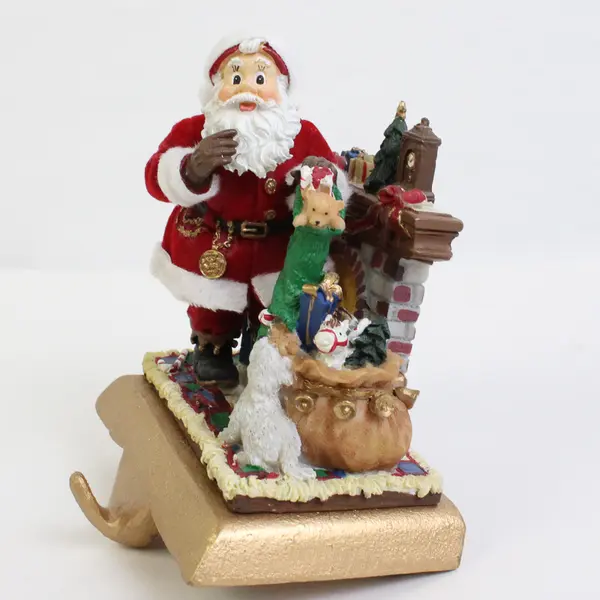 Set of 2 Santa Claus Christmas Stocking Hangers