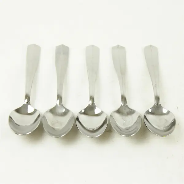 Lot Of 5 Oneida Silver Pluma (Stainless) Flatware Soup Spoons 7.25" Long