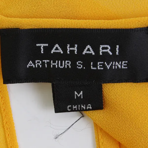 Tahari Women's M Orange Sleeveless Layered Flowy Chiffon Blouse