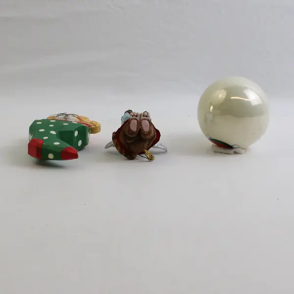 Lot of 3 Cat-Related Hanging Ornaments