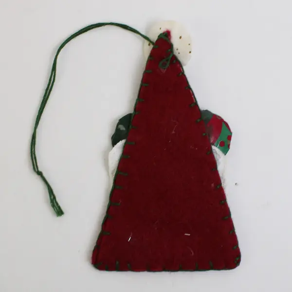 Lot of 2 Yo-Yo Patchwork Santa  Hanging Ornaments, Vintage