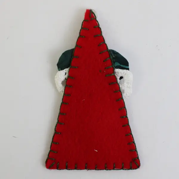 Lot of 2 Yo-Yo Patchwork Santa  Hanging Ornaments, Vintage