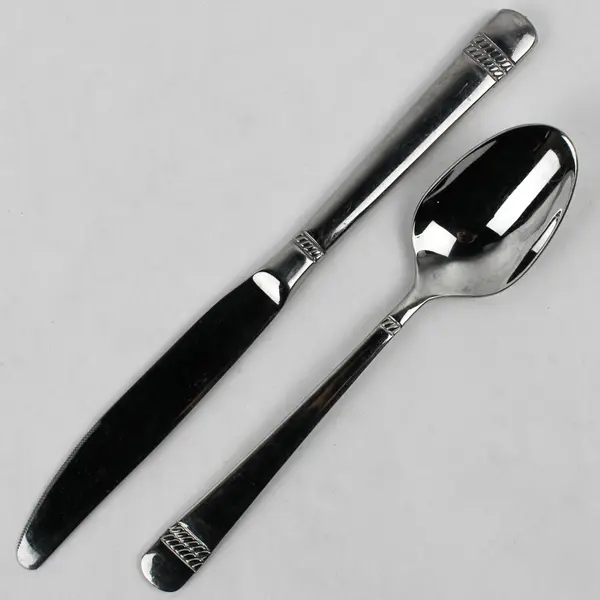 Lot Of 5 Oneida Silver Pompei (Stainless) Flatware 4 Soup Spoons & Dinner Knife